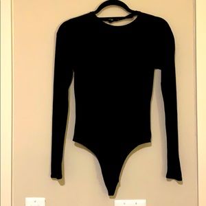 NWOT BCBG MAXAZRIA Black Ribbed Bodysuit